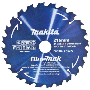 Makita Standard Wood Circular Saw Blade 216mm 24T 30mm Bore B-15279