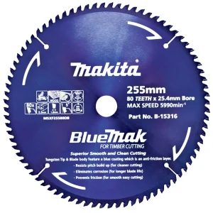 Makita Standard Wood Circular Saw Blade 255mm 80T 25.4mm Bore B-15316