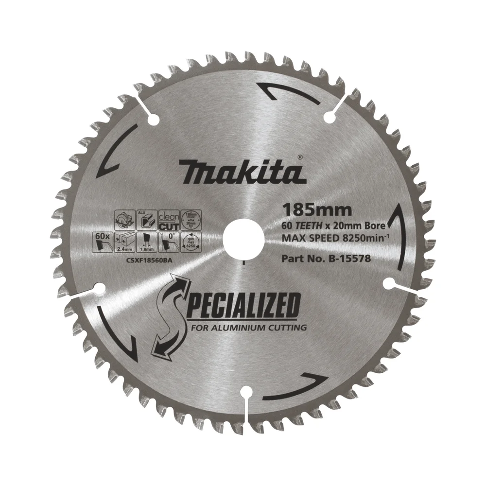 Makita Aluminium Circular Saw Blade 185mm 20mm Bore B-15578