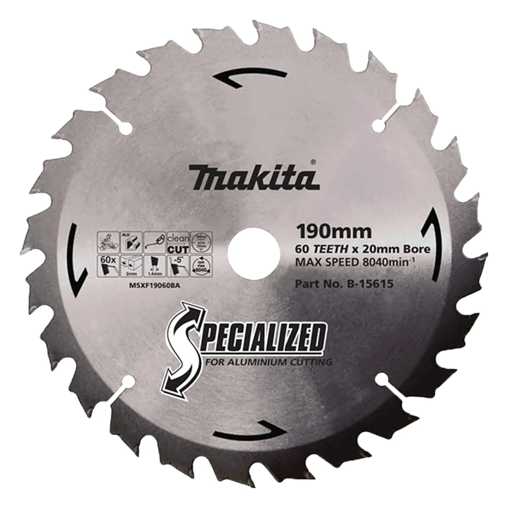 Makita Aluminium Circular Saw Blade 190mm 60T B-15615