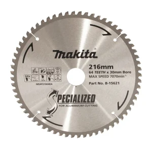 Makita Aluminium Circular Saw Blade 216mm 64T 30mm Bore B-15621