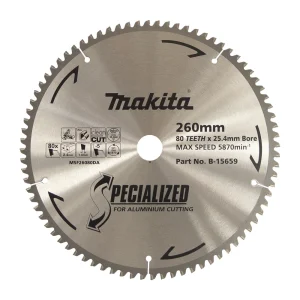 Makita Aluminium Circular Saw Blade 260mm 80T 25.4mm Bore B-15659