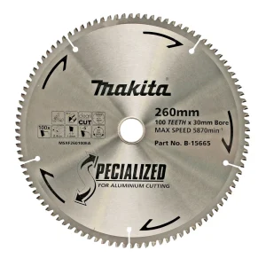 Makita Aluminium Circular Saw Blade 260mm 100T 30mm Bore B-15665