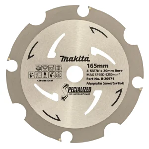 Makita PCD Fibre Cement Circular Saw Blade 165mm 4T 20mm Bore B-20971