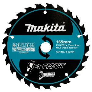 Makita Efficut Wood Circular Saw Blade 165mm 25T 20mm Bore B-62991