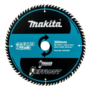 Makita Efficut Wood Circular Saw Blade 260mm 80T 30mm Bore B-67343