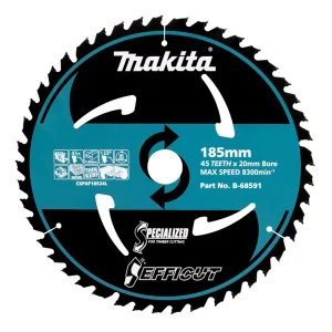 Makita Efficut Wood Circular Saw Blade 185mm 45T 20mm Bore B-68591
