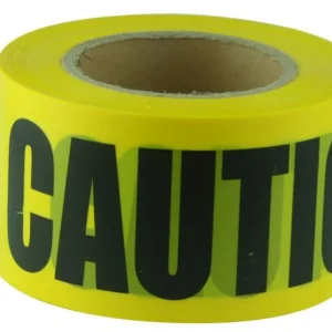 Maxisafe Barricade Tape Caution Black on Yellow 100m x 75mm BTC710