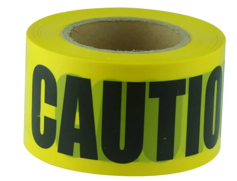 Maxisafe Barricade Tape Caution Black on Yellow 100m x 75mm BTC710