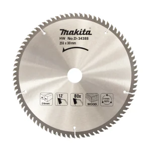 Makita Standard Wood Circular Saw Blade 255mm 80T 30mm Bore D-34388