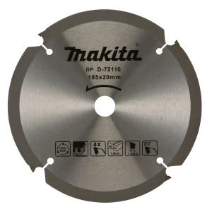 Makita PCD Fibre Cement Circular Saw Blade 185mm 4T 20mm Bore D-72110