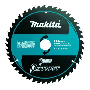 Makita Efficut Wood Circular Saw Blade 216mm 45T 30mm Bore E-06993