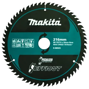 Makita Efficut Wood Circular Saw Blade 216mm 60T 30mm Bore E-08925