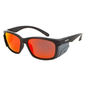 Maxisafe Rayzr Safety Glasses Matte Black Frame Red Mirror Lens ERZ386
