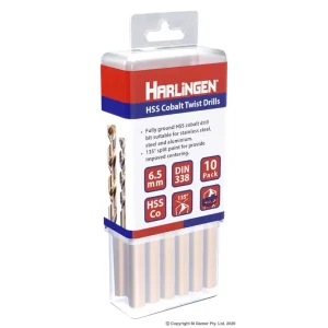 Harlingen 9.5mm HSS-Cobalt Jobber Drill Bit 5 Pack H-11-008-LC130-P