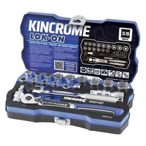 Kincrome LOK-ON Socket Set 19 Piece 3/8" Drive Metric K27010