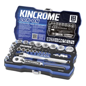 Kincrome LOK-ON Socket Set 26pc 1/4" & 3/8" Drive Metric K27030