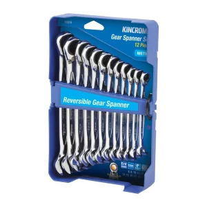 Kincrome Reversible Gear Spanner Set 12pc Metric K3019