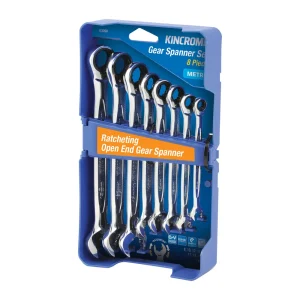 Kincrome Ratcheting Open-End Gear Spanner Set 8pc Metric K3098