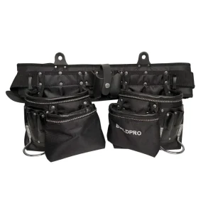Build Pro 4 Pocket Nylon & Leather Tool Belt Apron LNTA4PBS