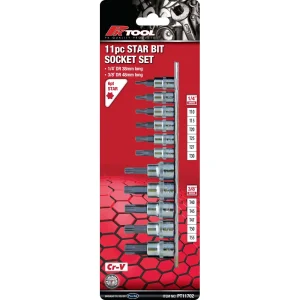 PK Tool Star Bit Socket Set 11pc 1/4" & 3/8" Drive PT11702