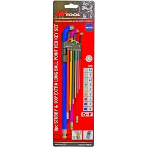 PT30519 Ball-End Hex Key Set 9 Piece Metric PK Tool