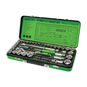 Supatool Socket Set 57pc 1/2" Drive Metric & Imperial STP2057