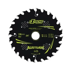 Austsaw Extreme Wood with Nails Circular Saw Blade 136mm 24T 20mm Bore TBPP1362024