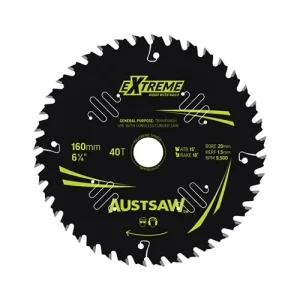 Austsaw Extreme Wood with Nails Circular Saw Blade 160mm 40T 20mm Bore TBPP1602040