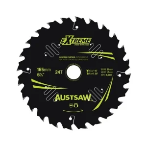 Austsaw Extreme Wood with Nails Circular Saw Blade 165mm 24T 20mm Bore TBPP1652024