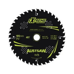 Austsaw Extreme Wood with Nails Circular Saw Blade 185mm 40T 20mm Bore TBPP1852040