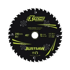 Austsaw Extreme Wood with Nails Circular Saw Blade 210mm 40T 25mm Bore TBPP2102540