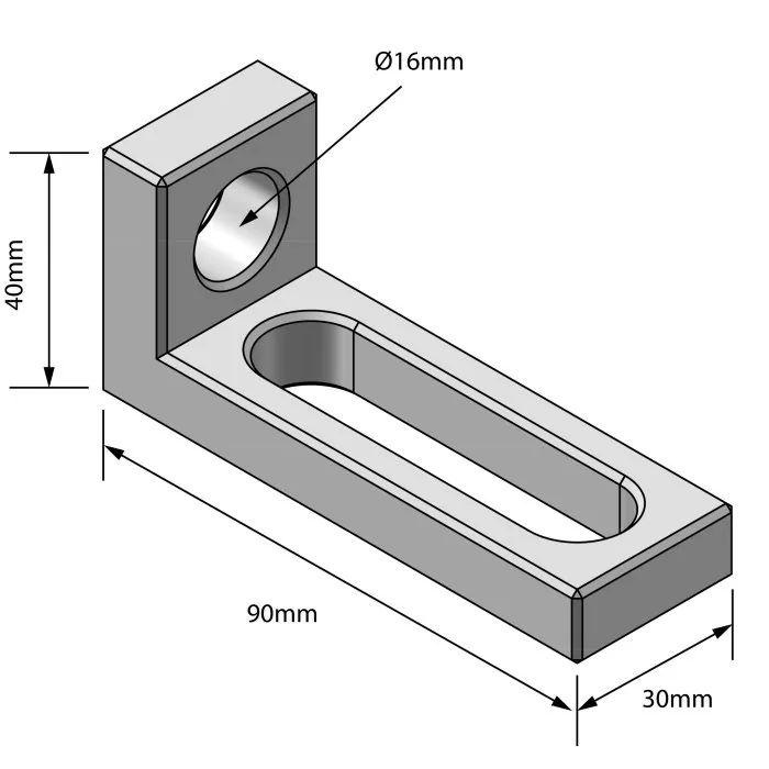 W07841 Right Angle Bracket / Stop - Image 3