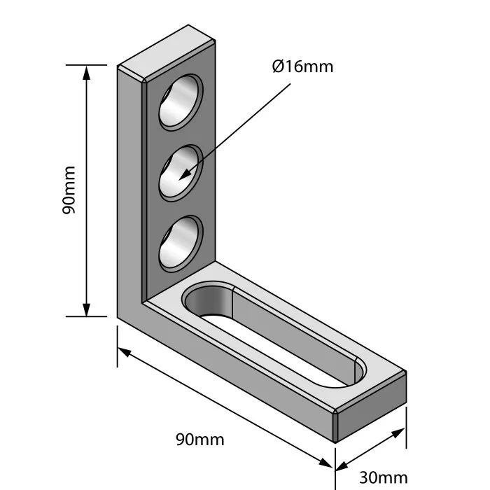 W07844 Right Angle Bracket / Stop - Image 4