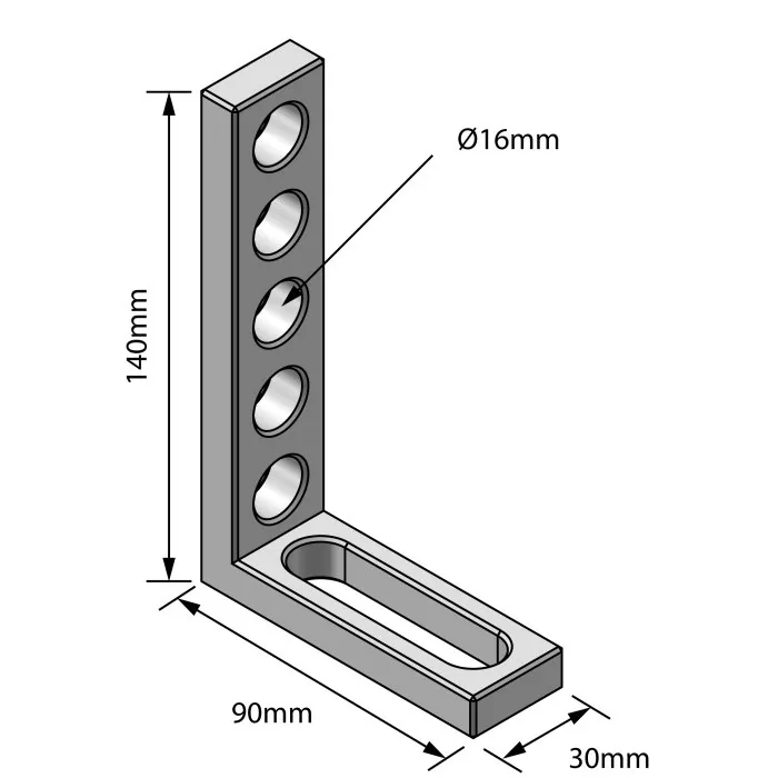 W07845 Right Angle Bracket / Stop - Image 2