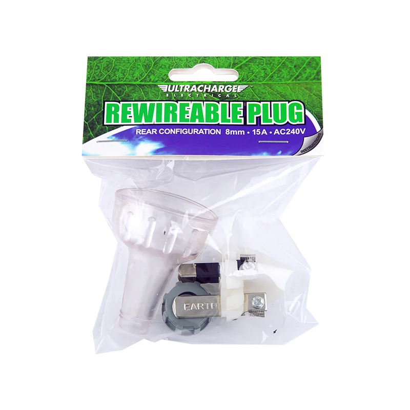 Ultracharge Rewireable Plug 15A 240V Rear Entry UR115RP